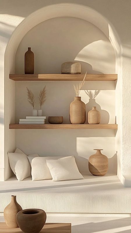 Alcôve arrondie teintes naturelles