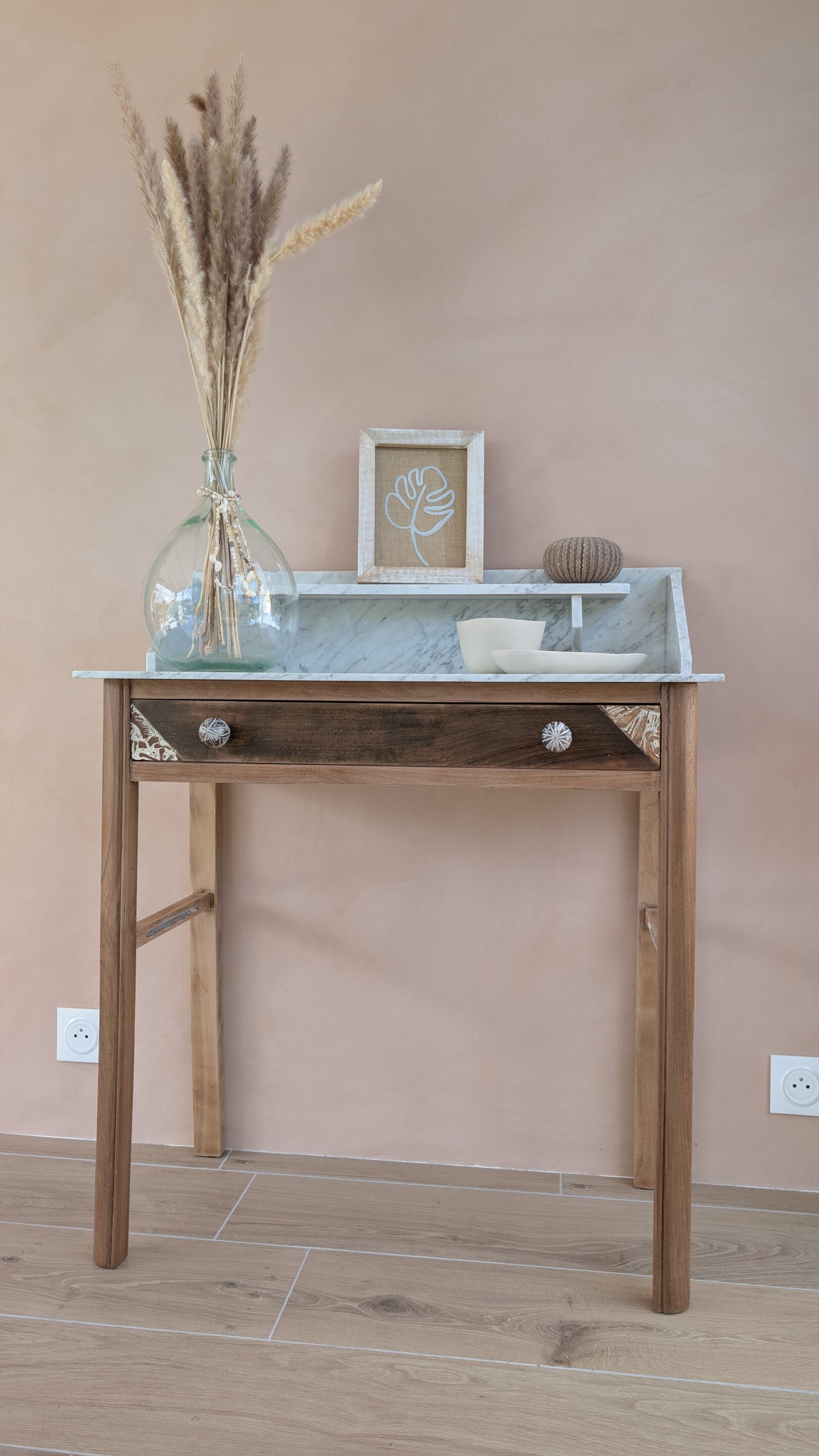salle de bain zellige bleu bois